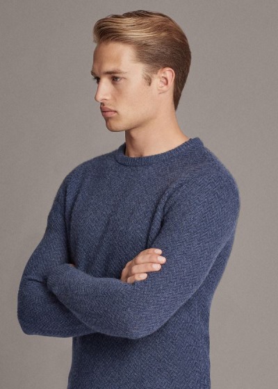 Sueter Ralph Lauren Hombre Azules - Cashmere Crewneck - EZVMJ6912